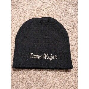 Drum Major Black Beanie Hat Knit Cap Marching Band Winter Hat
